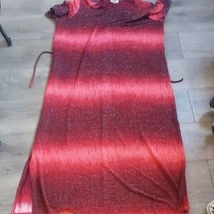 Red and Black Striped Dress Vtg Nicco Usa